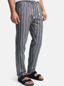 Indicode Herren Leinenhose - INTrypper in blau mehrfarbig
