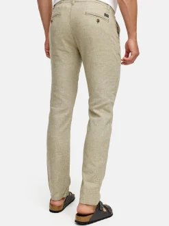 Indicode Herren Leinenhose - INGuy in beige grün