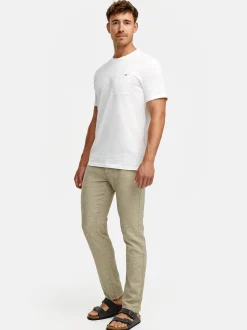 Indicode Herren Leinenhose - INGuy in beige grün