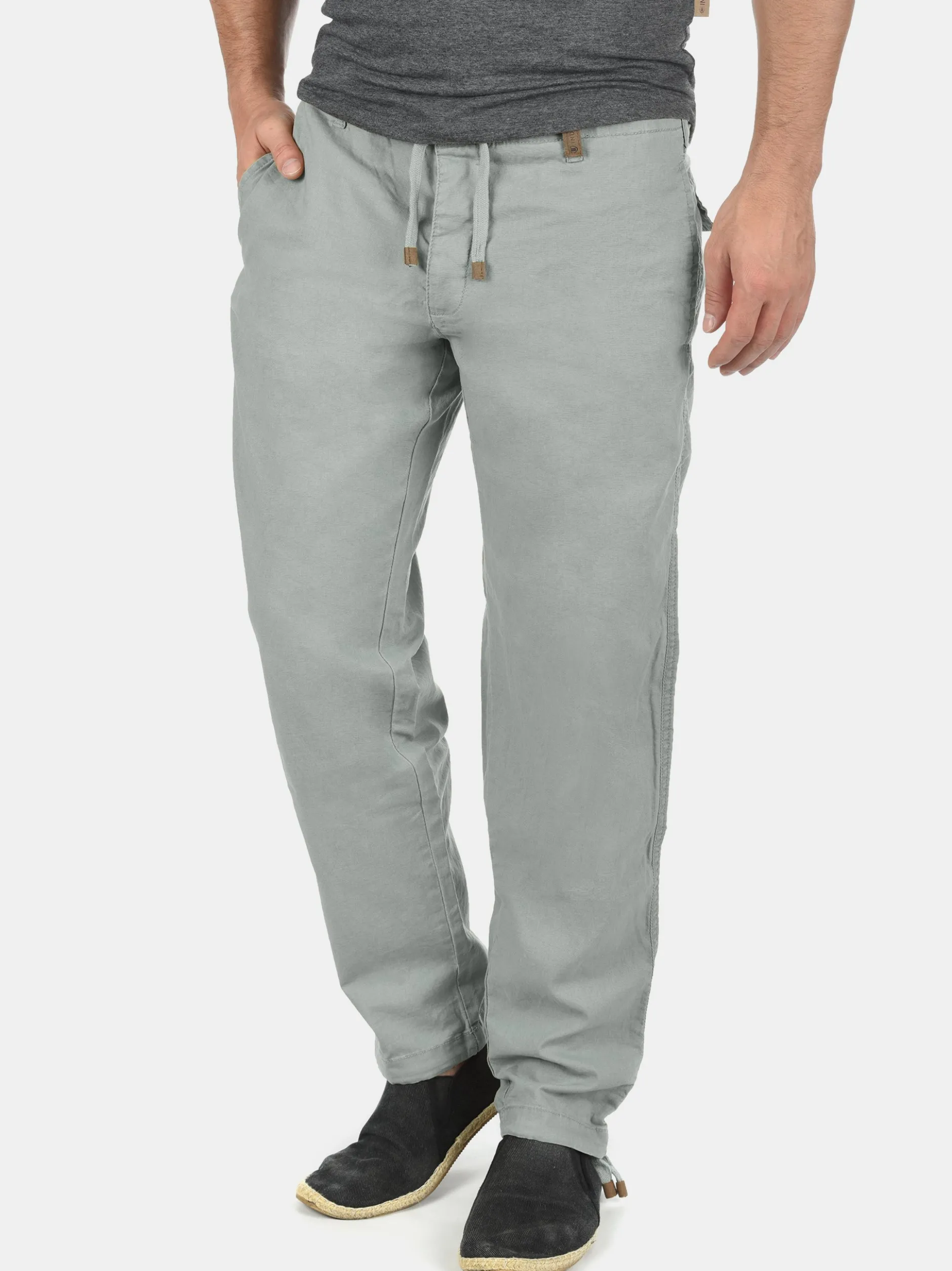 Indicode Herren Leinenhose - IDIves in grau