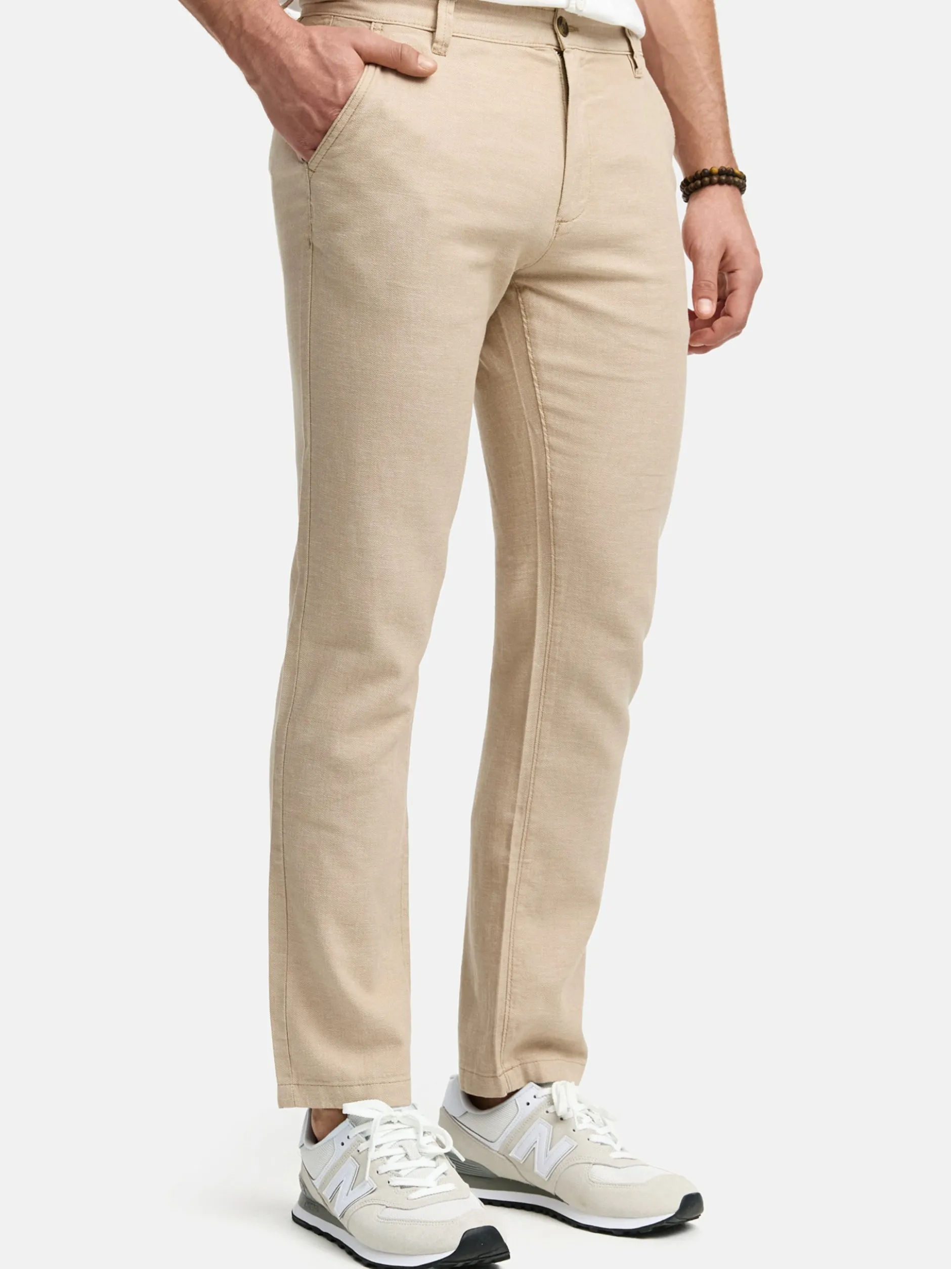 Indicode Herren Leinenhose - INGuy in beige sand