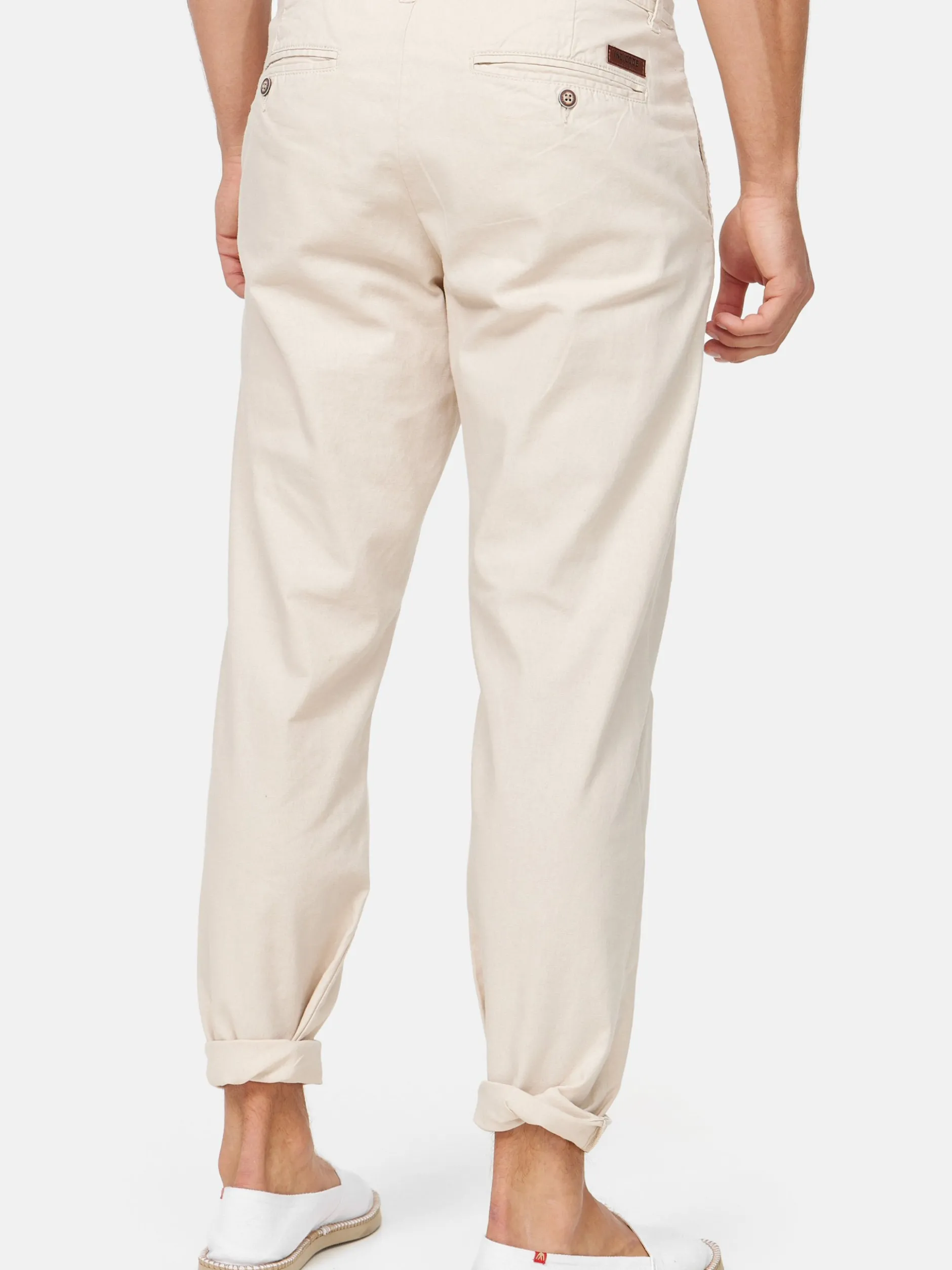 Indicode Herren Leinenhose - Veneto in beige sand