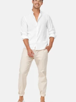 Indicode Herren Leinenhose - Veneto in beige sand