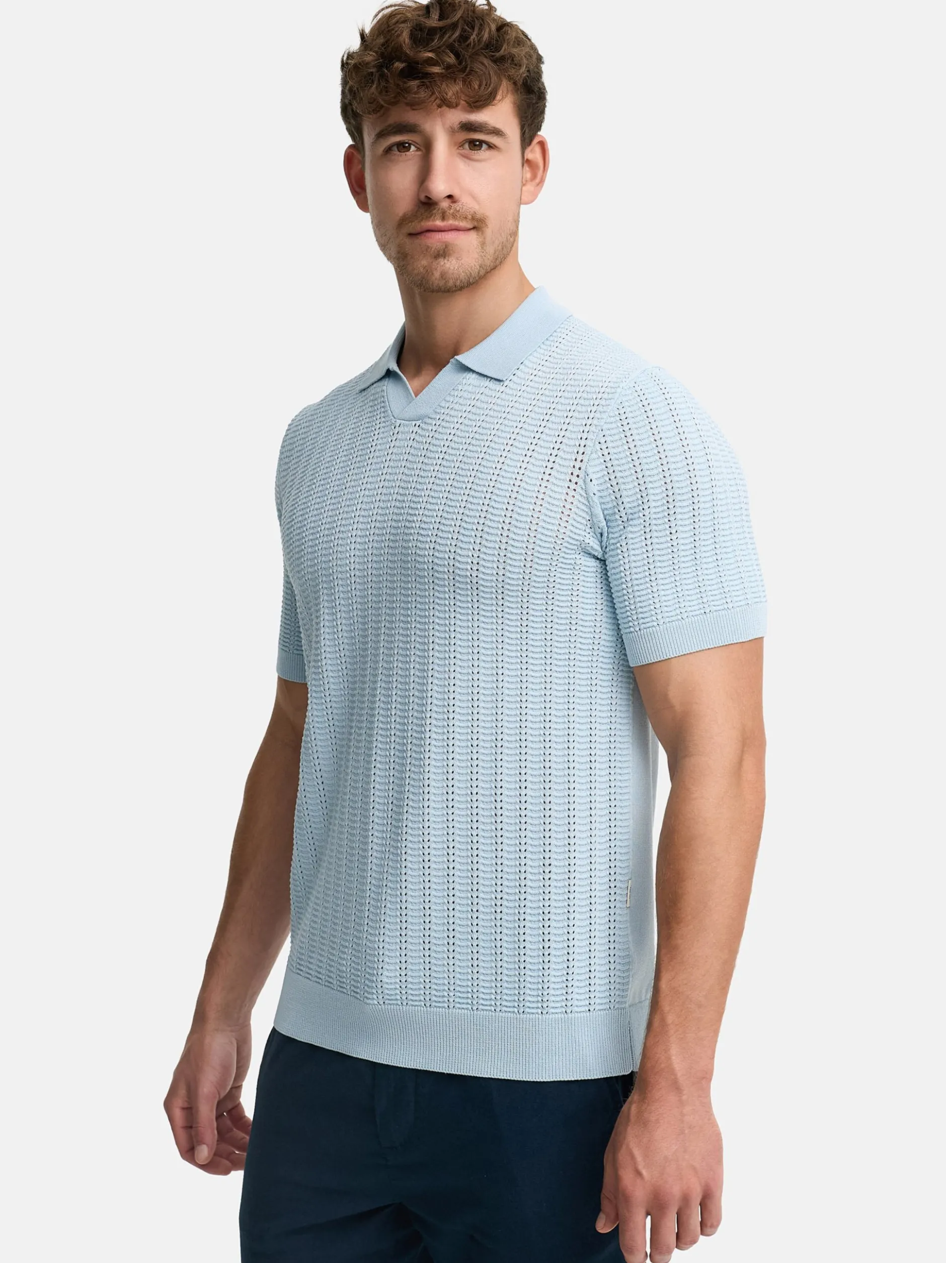 Indicode Herren Poloshirt - INCystem in hellblau blau