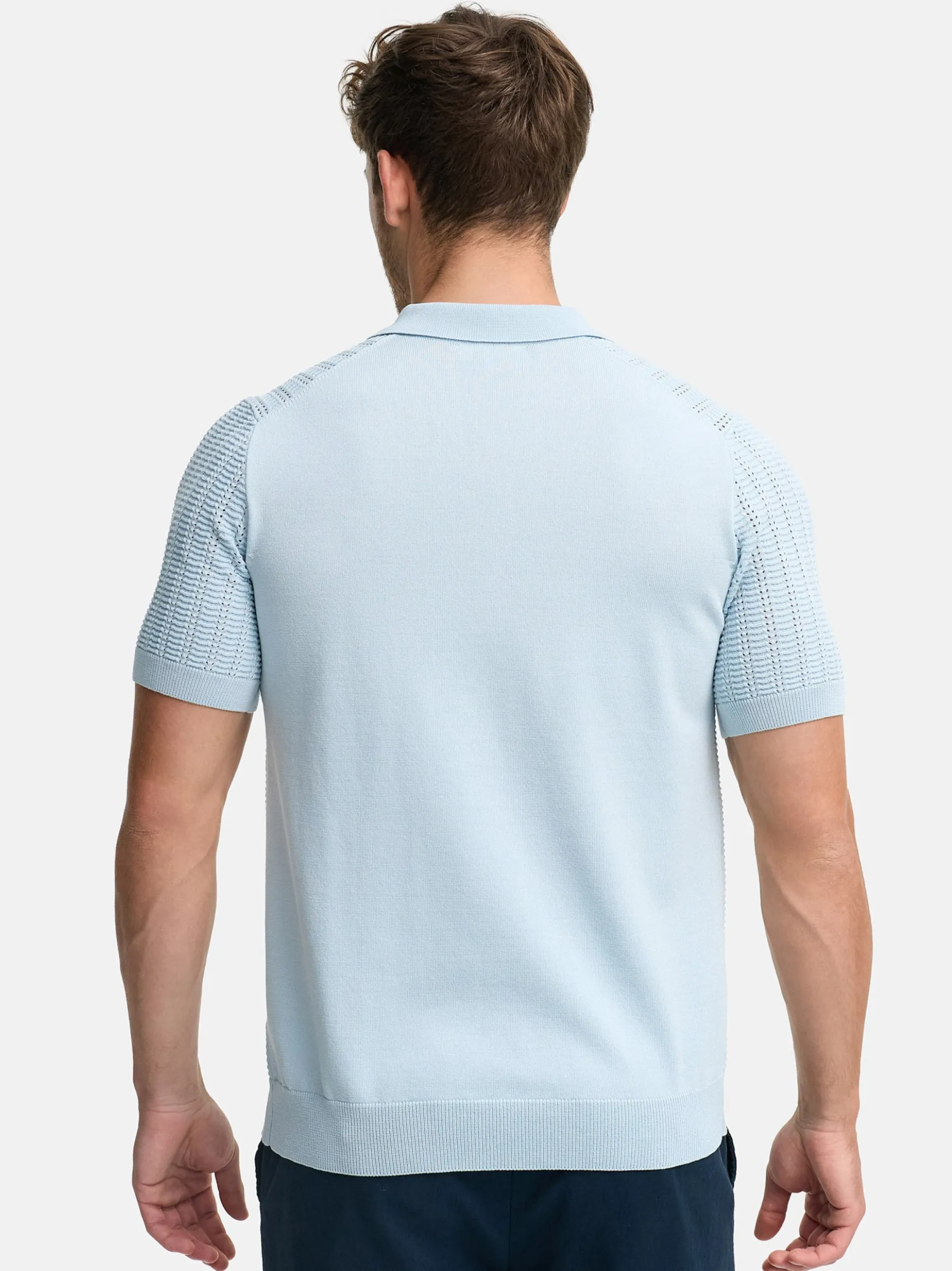 Indicode Herren Poloshirt - INCystem in hellblau blau