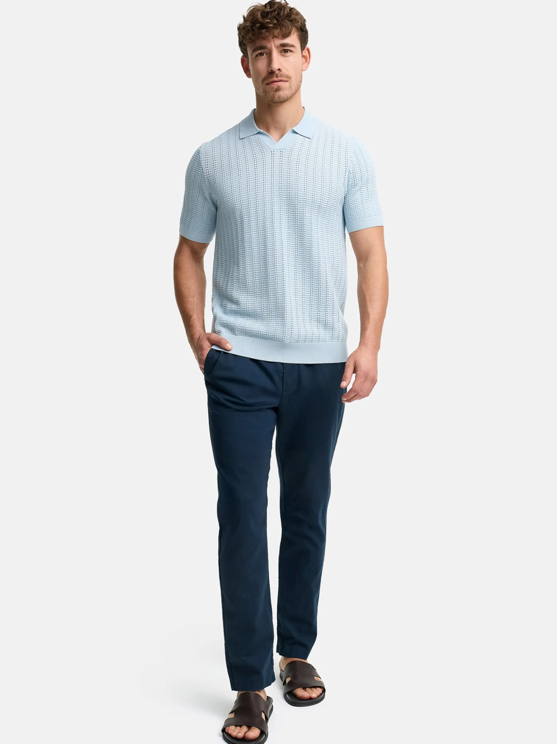 Indicode Herren Poloshirt - INCystem in hellblau blau