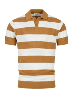 Indicode Herren Poloshirt - INTidsel in camel mehrfarbig