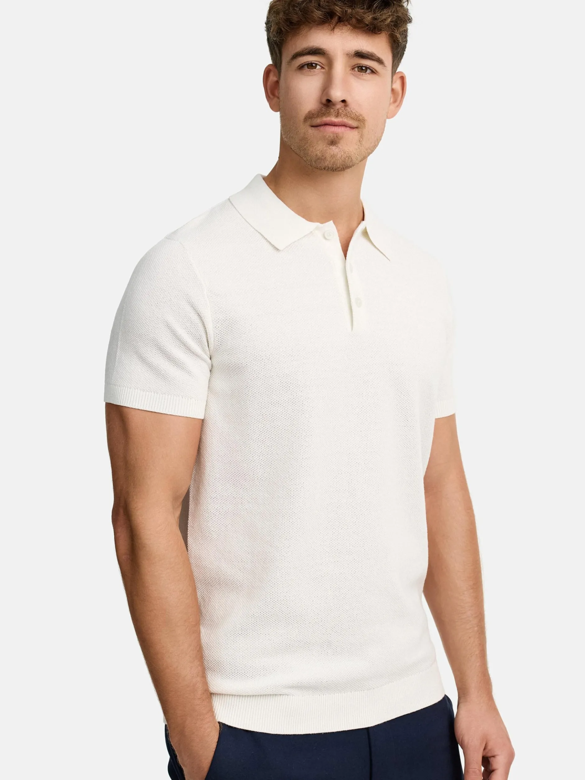 Indicode Herren Poloshirt - INVorm in weiß