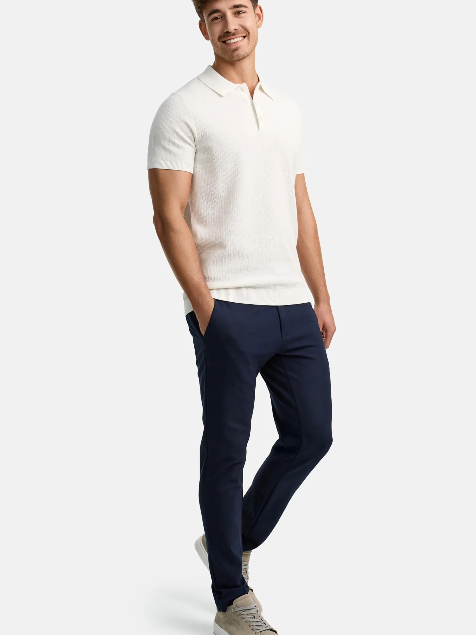 Indicode Herren Poloshirt - INVorm in weiß