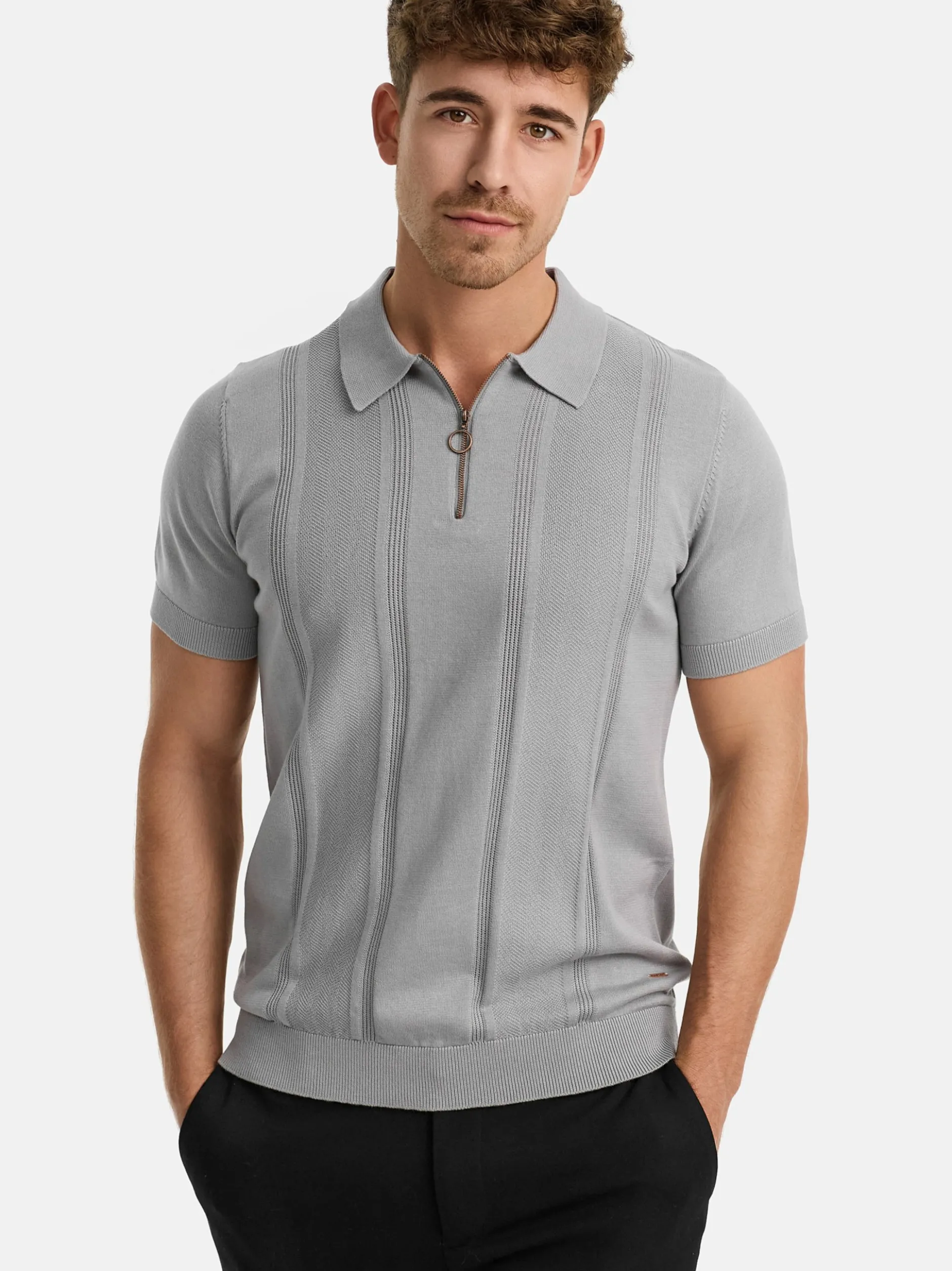 Indicode Herren Poloshirt - INSago in hellgrau