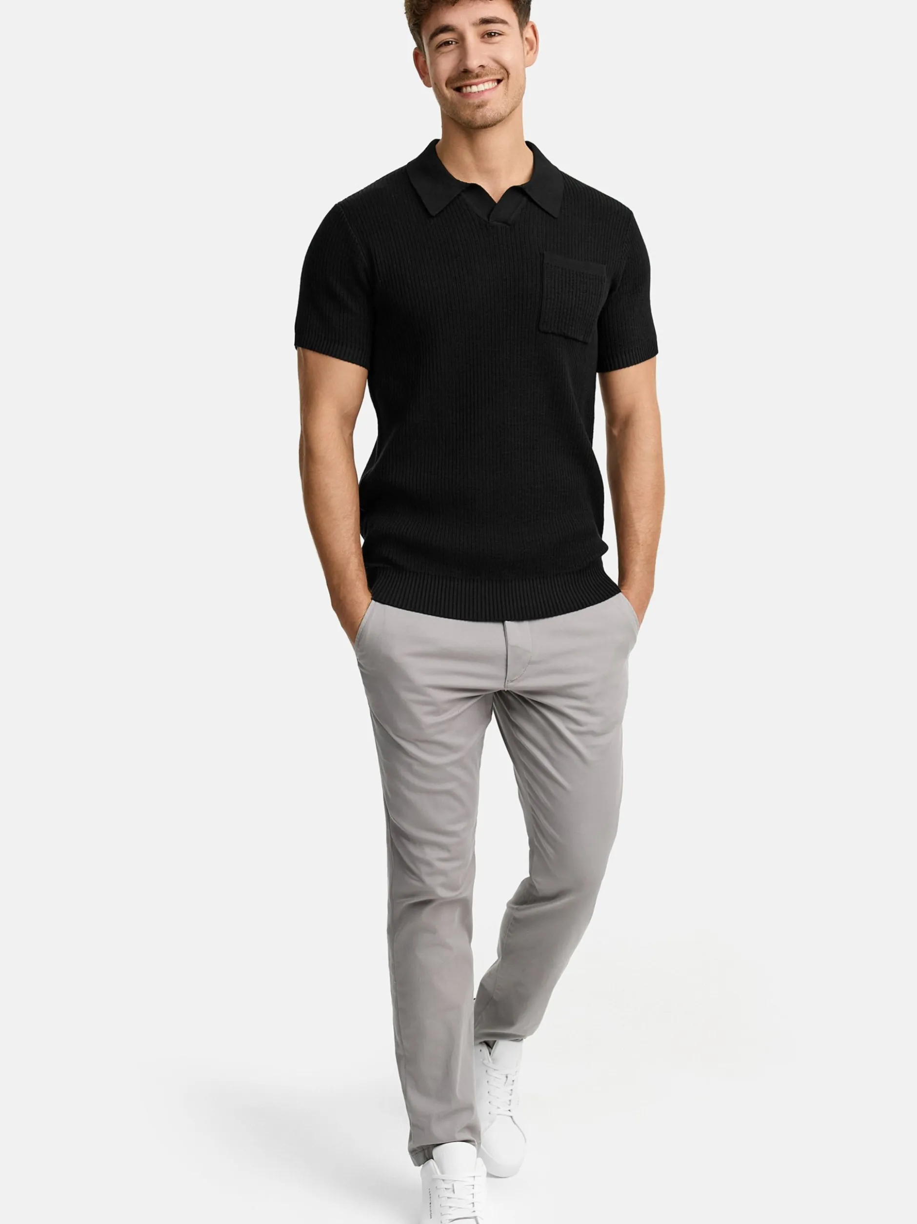 Indicode Herren Poloshirt - INHarlo in schwarz