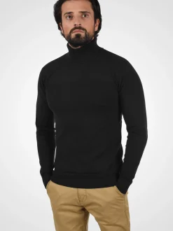 Indicode Herren Rollkragenpullover - IDErnetto in schwarz