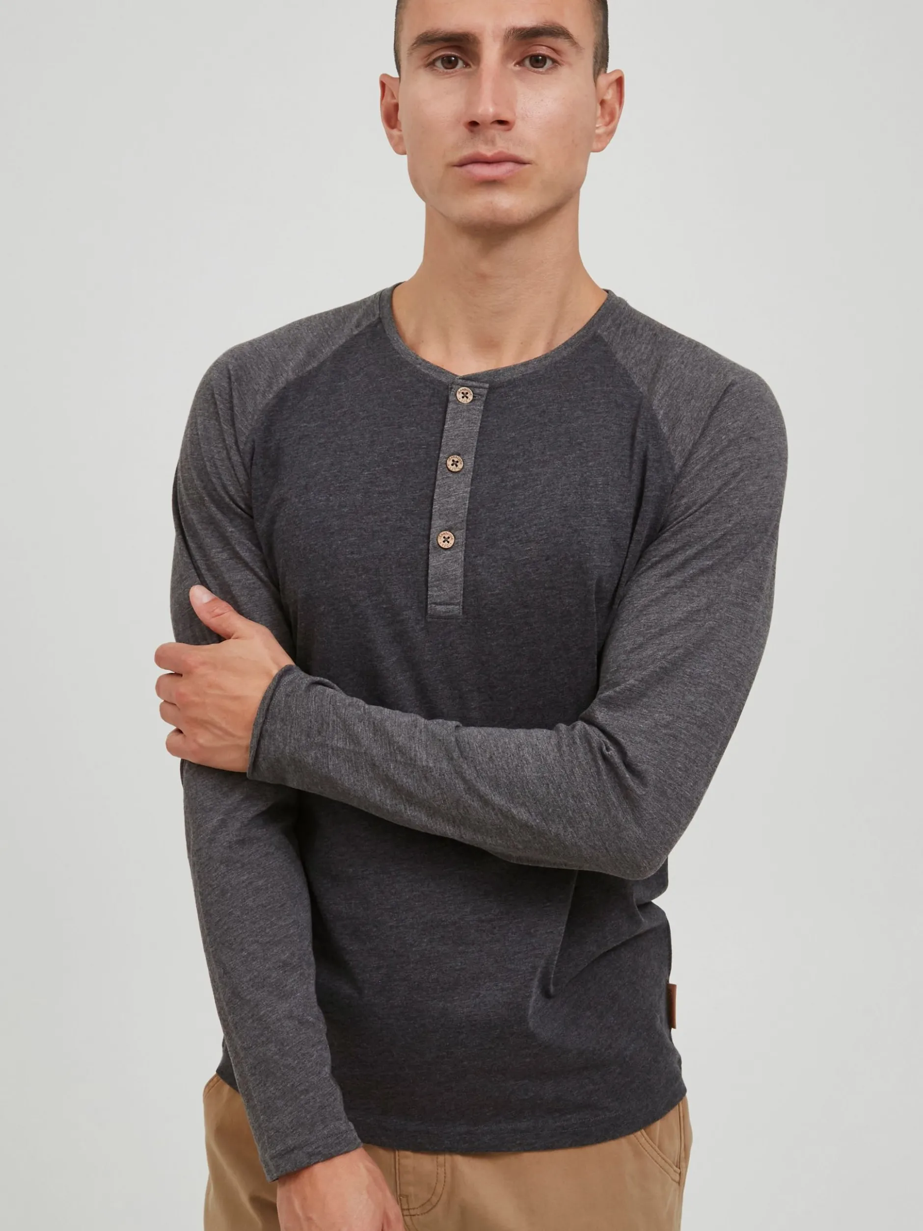 Indicode Herren Rundhalsshirt - IDWinston in anthrazit