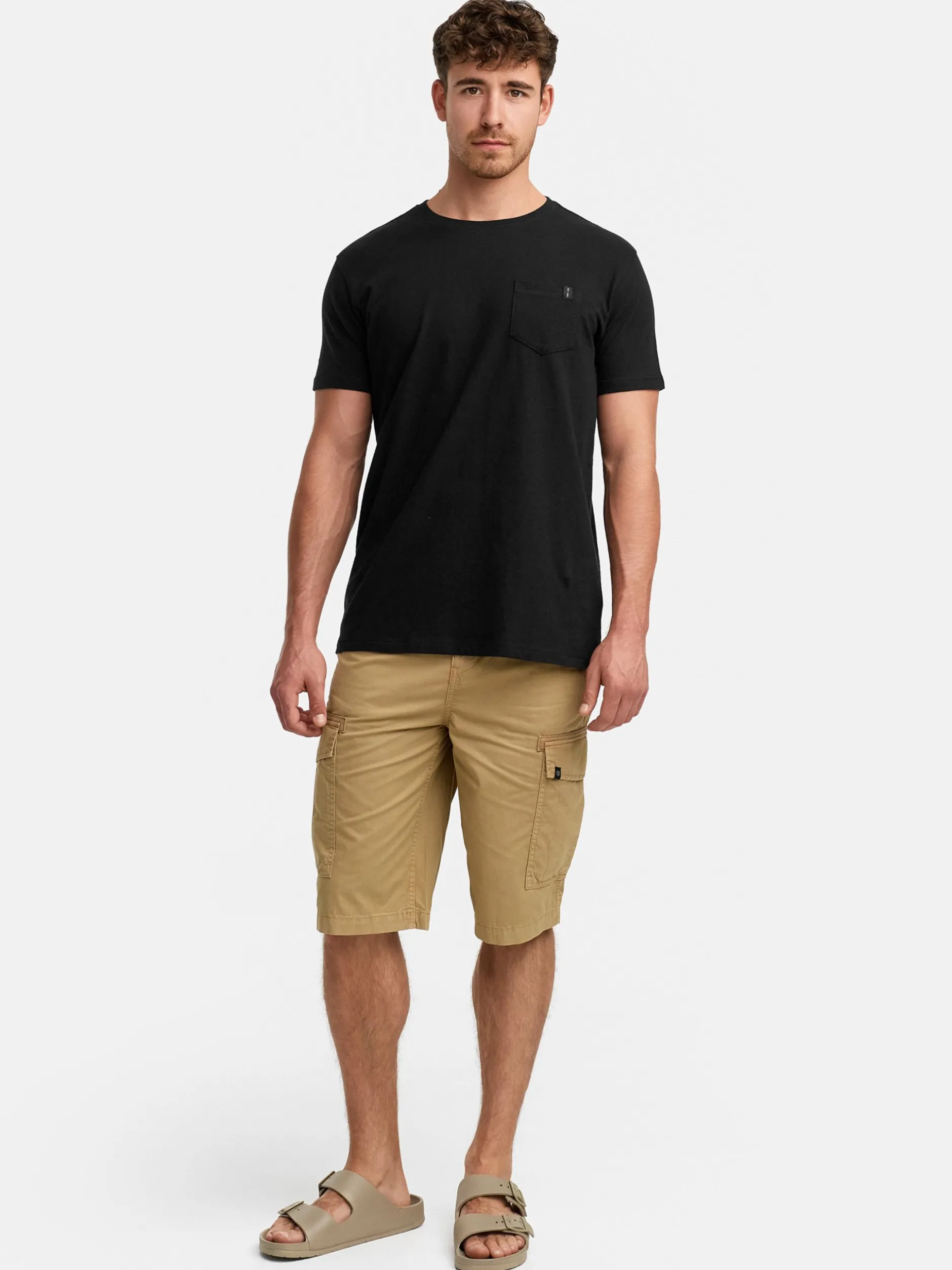 Indicode Herren Shorts Cargo - INNadim in camel