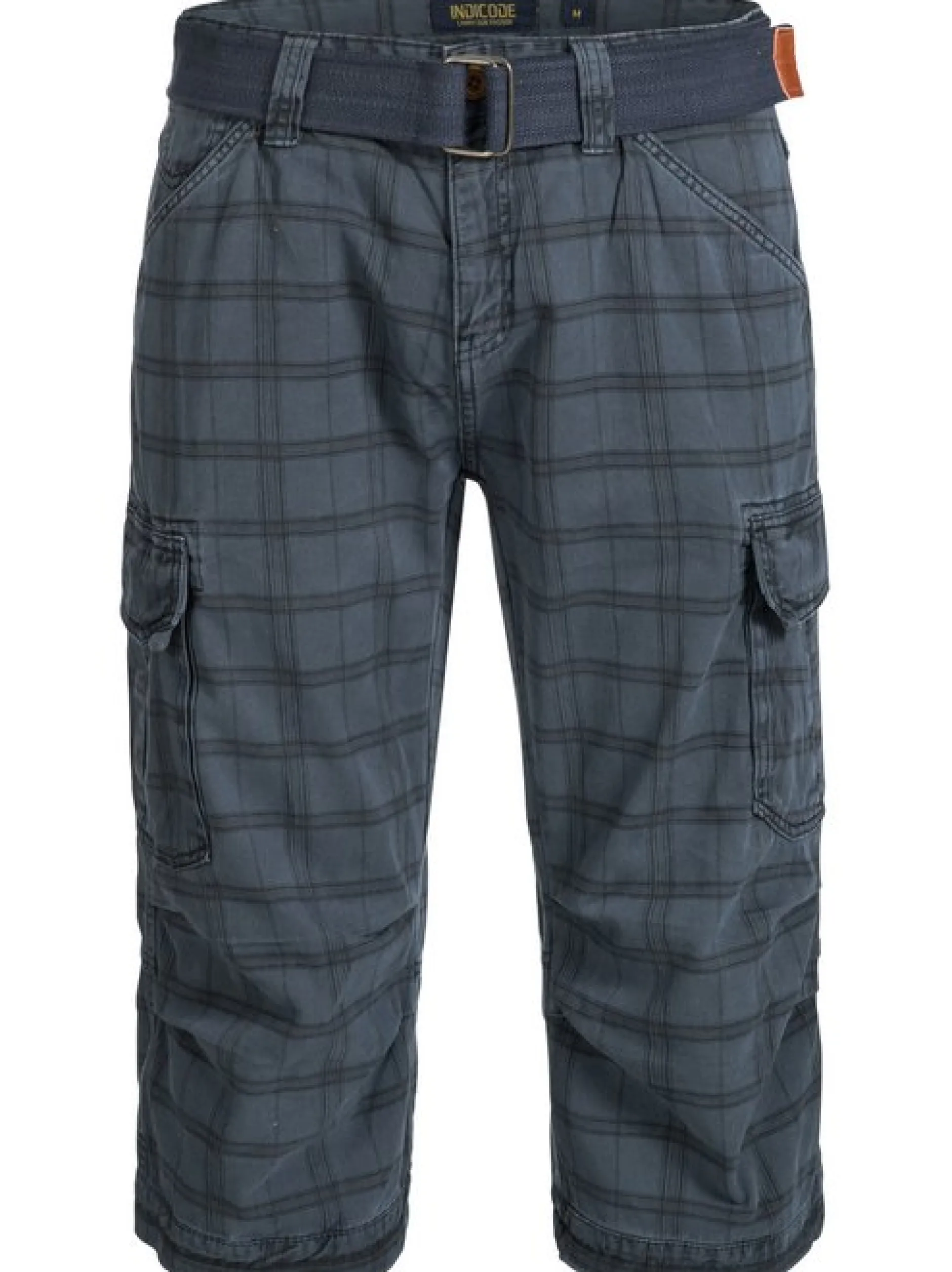 Indicode Herren Shorts Cargo - Nicolas Check in marine