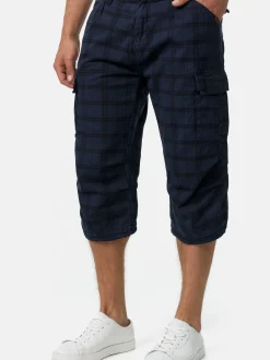 Indicode Herren Shorts Cargo - Nicolas Check in marine