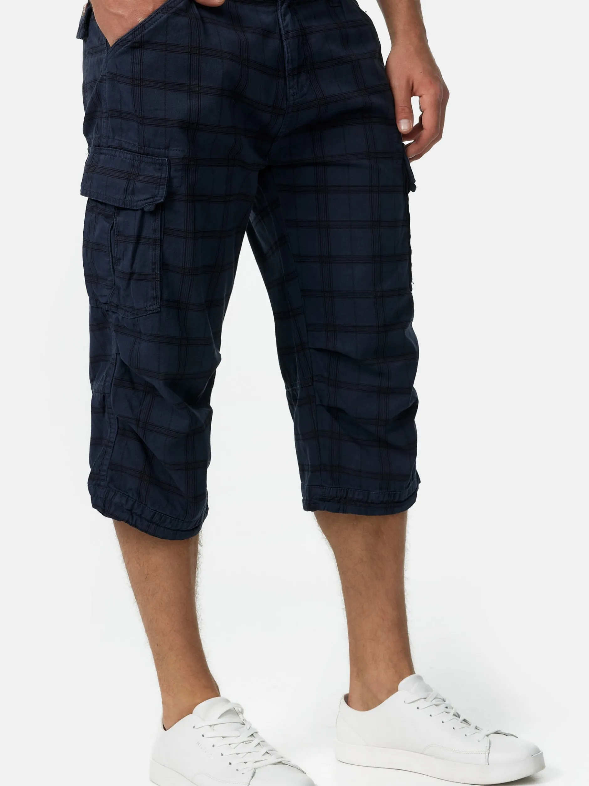 Indicode Herren Shorts Cargo - Nicolas Check in marine