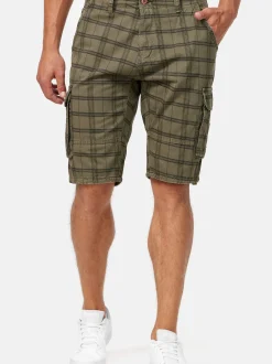 Indicode Herren Shorts Cargo - Monroe Cargo in grün mehrfarbig