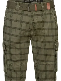 Indicode Herren Shorts Cargo - Monroe Cargo in grün mehrfarbig
