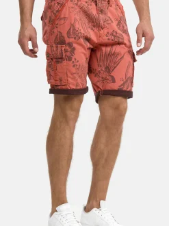 Indicode Herren Shorts Cargo - Albert in rot orange