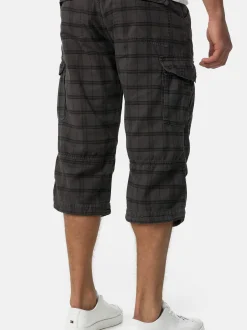 Indicode Herren Shorts Cargo - Nicolas Check in grau mehrfarbig