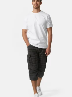 Indicode Herren Shorts Cargo - Nicolas Check in grau mehrfarbig