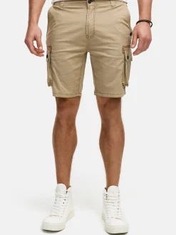 Indicode Herren Shorts Cargo - INLanny in taupe beige