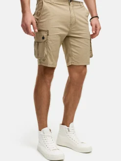 Indicode Herren Shorts Cargo - INLanny in taupe beige