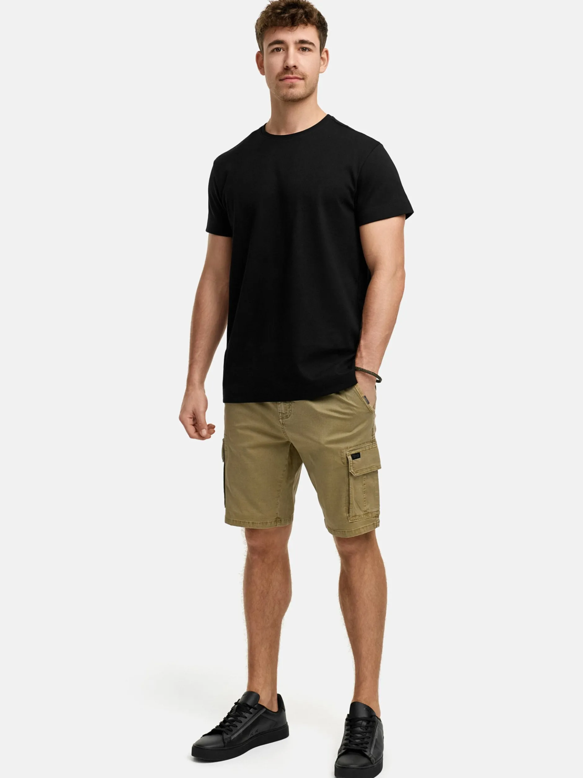 Indicode Herren Shorts Cargo - INKews in beige sand