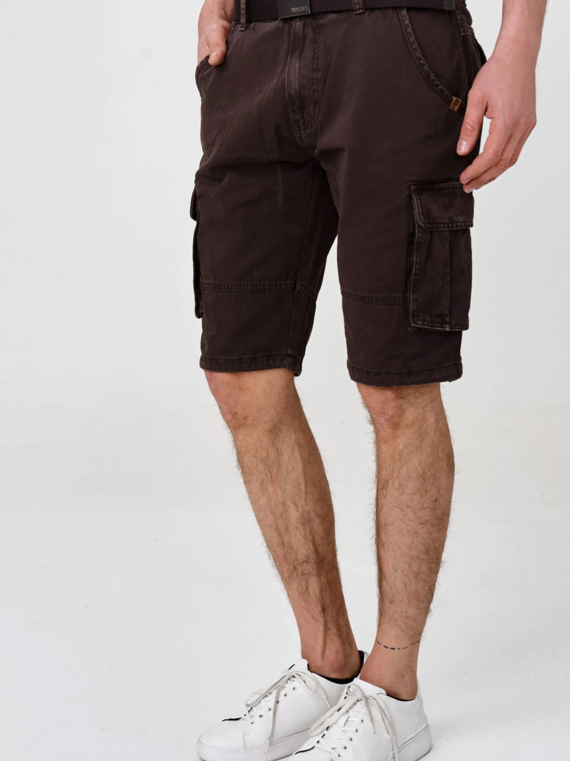Indicode Herren Shorts Cargo - Blixt in braun