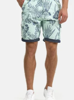 Indicode Herren Shorts Cargo - Albert in mint blau