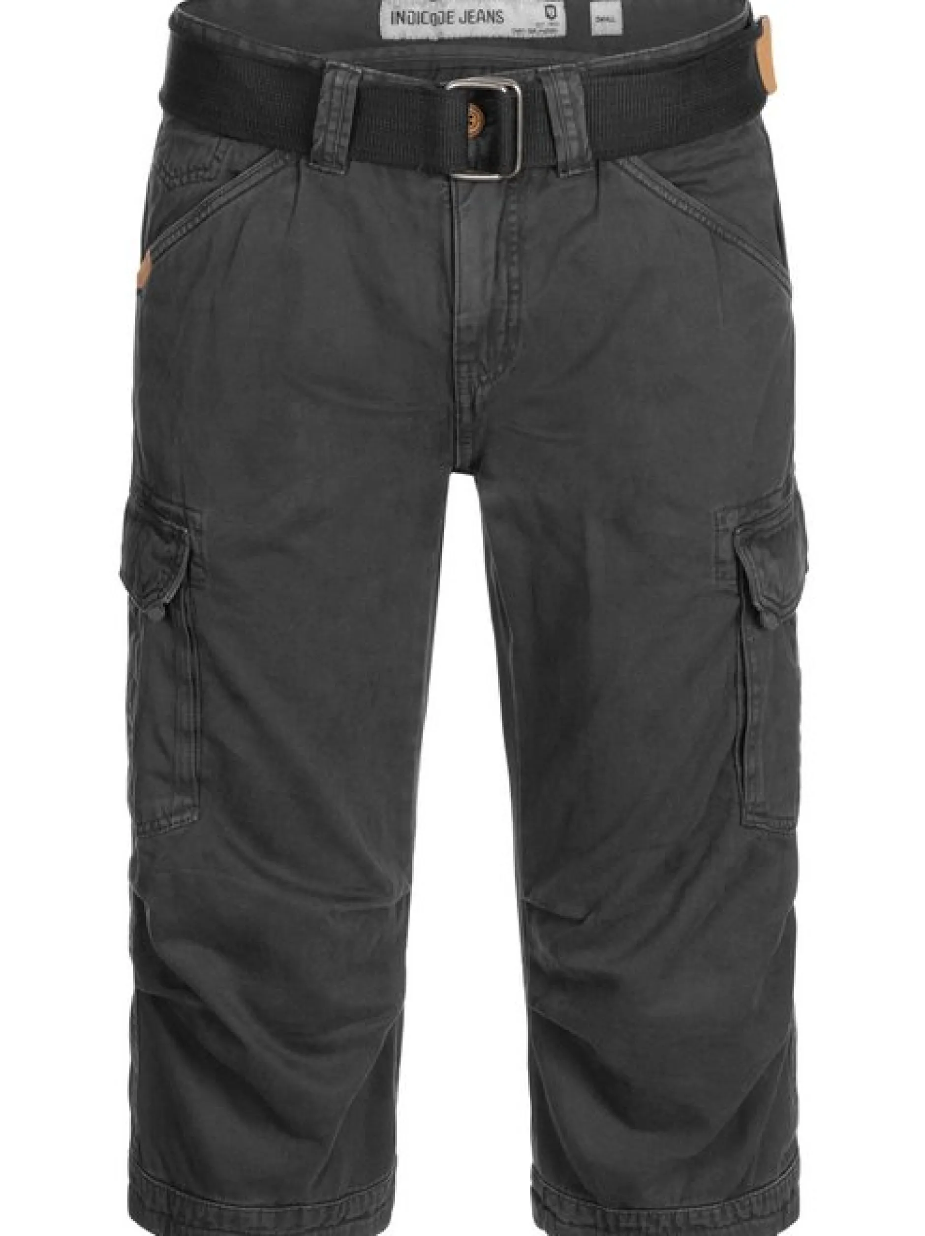 Indicode Herren Shorts Cargo - Nicolas Check in schwarz