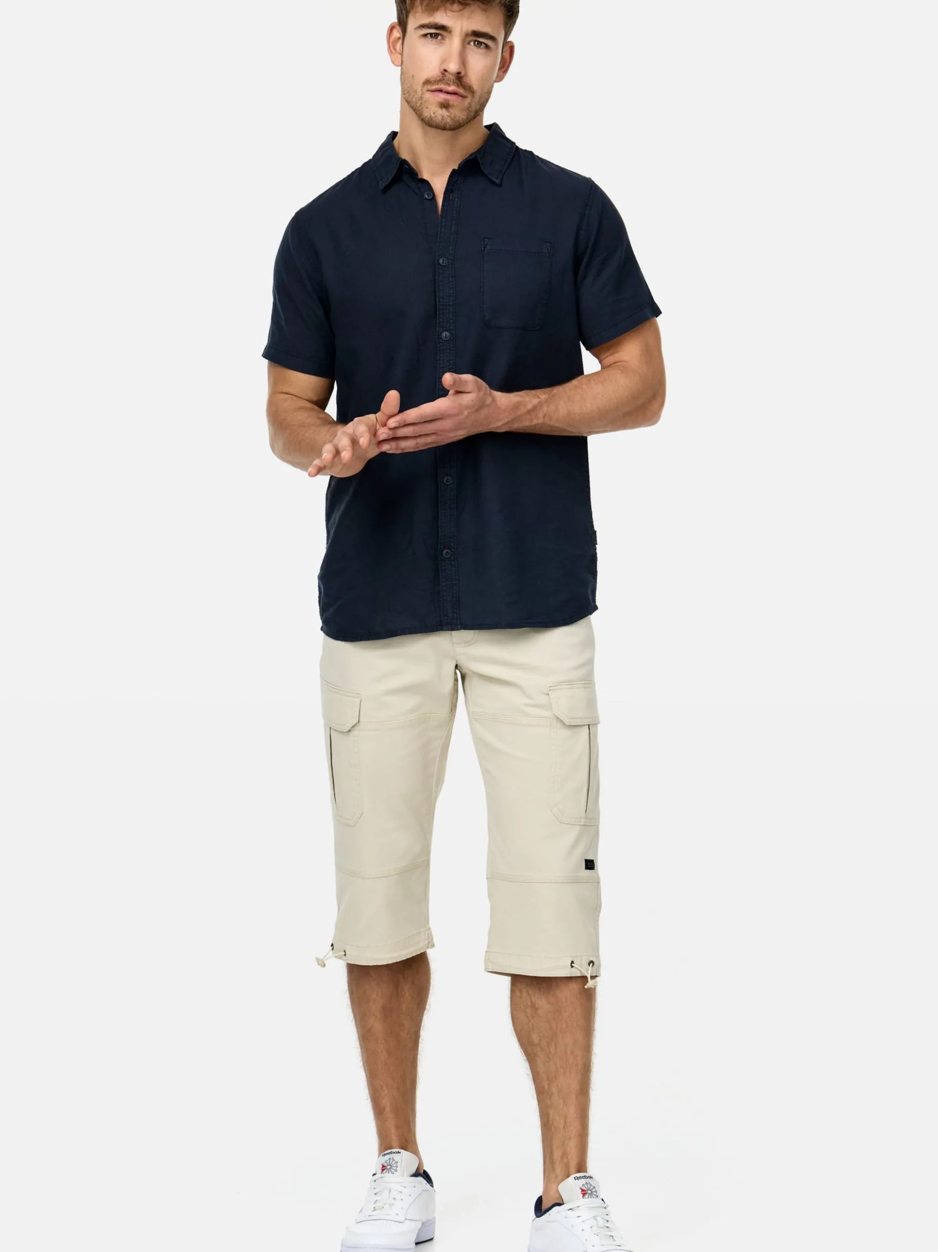 Indicode Herren Shorts Cargo - INStevie in beige sand