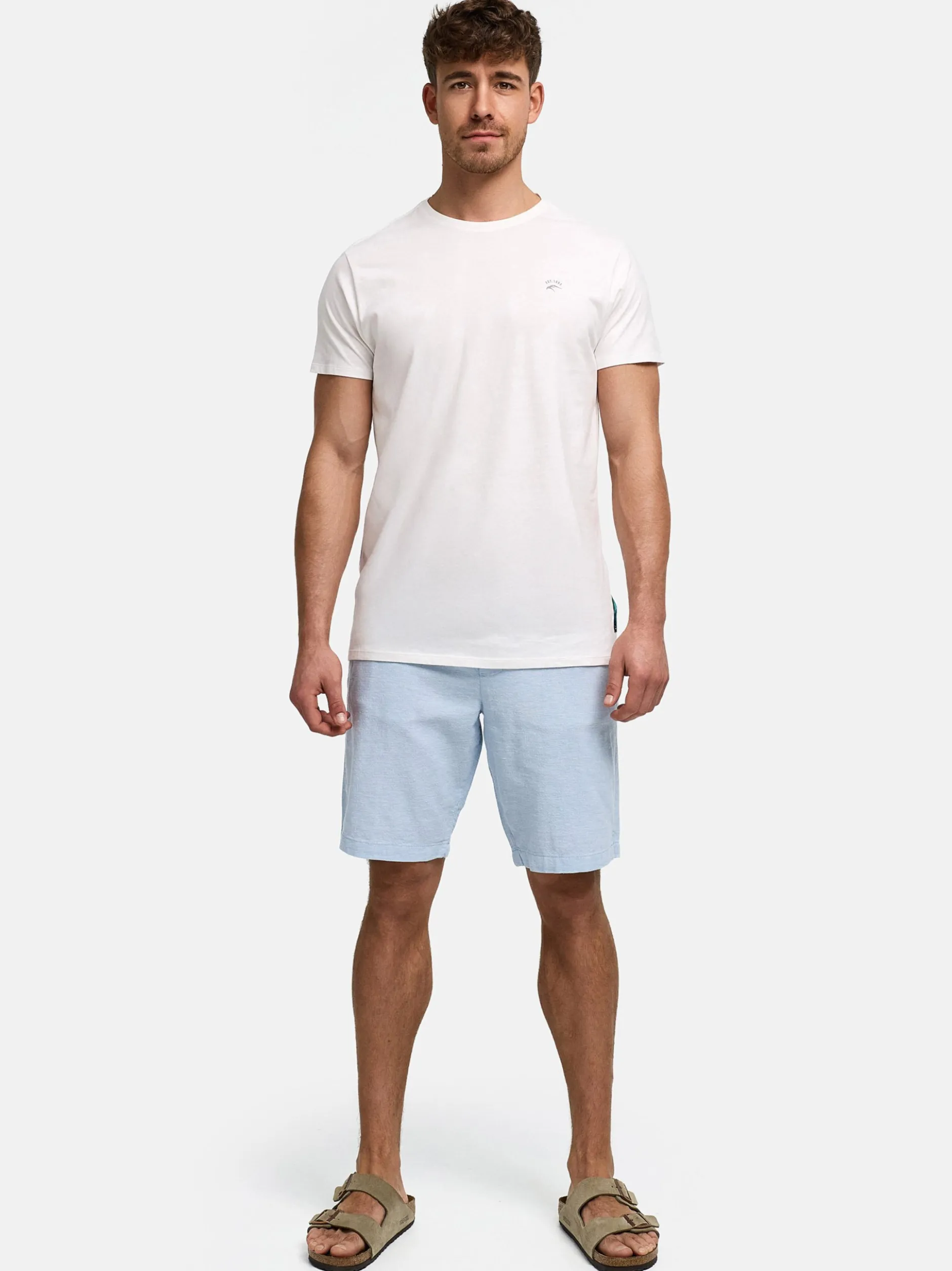 Indicode Herren Shorts Chino - INLino Short in hellblau