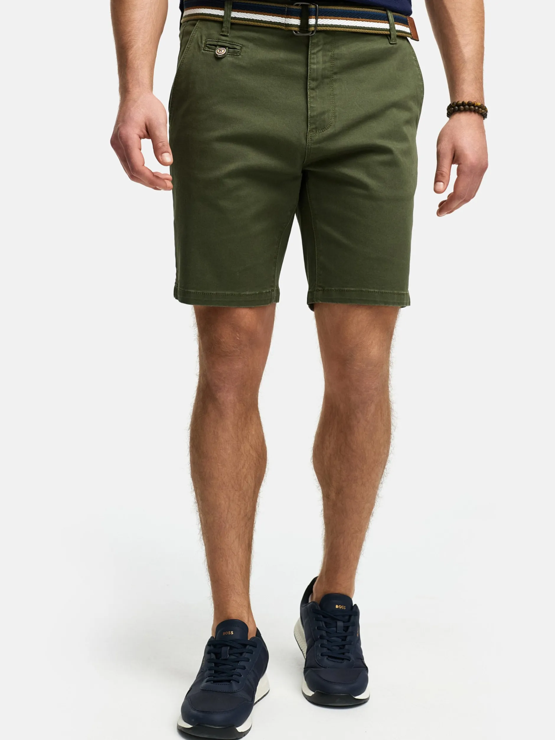 Indicode Herren Shorts Chino - INThews in khaki