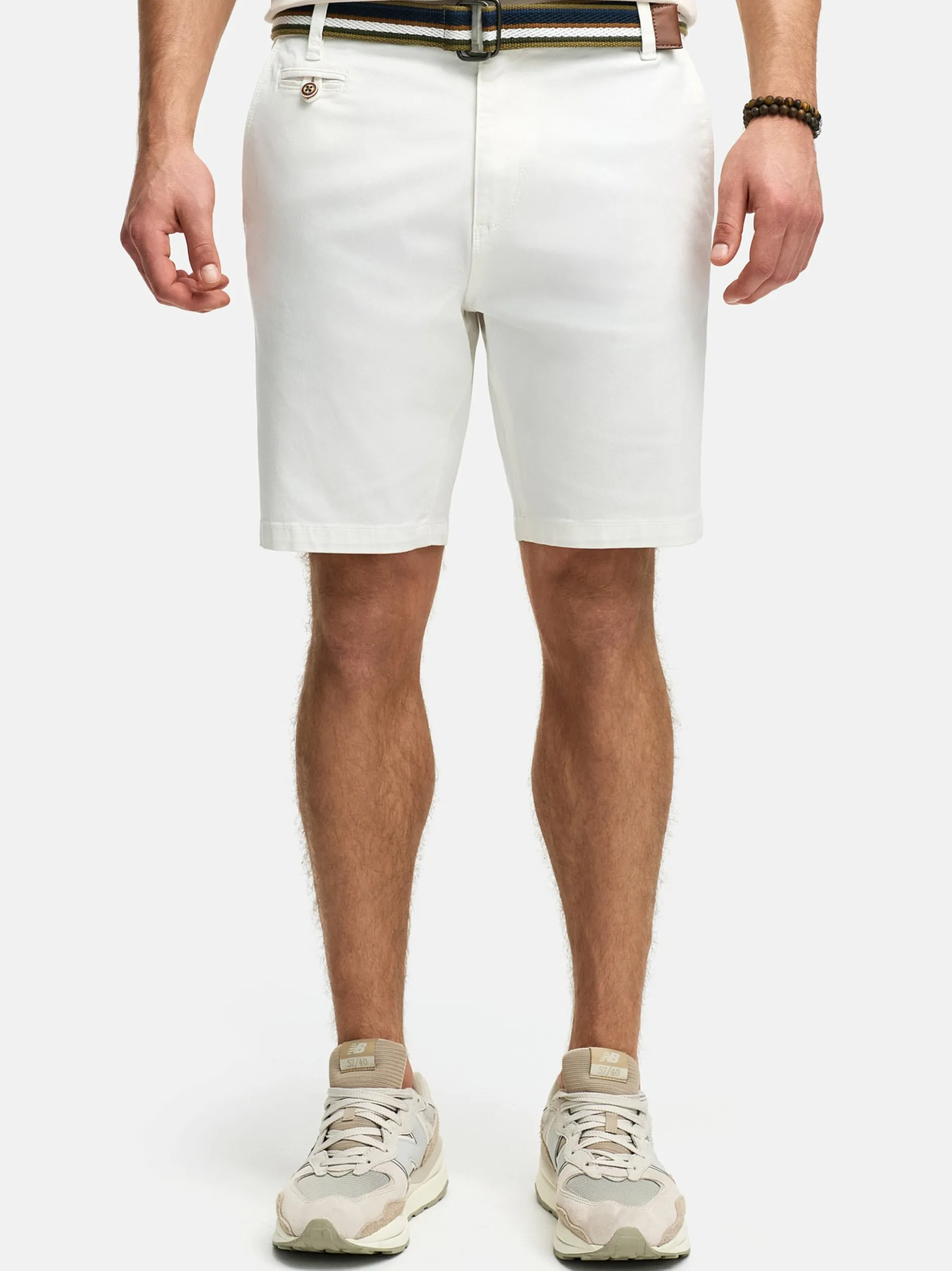 Indicode Herren Shorts Chino - INThews in weiß