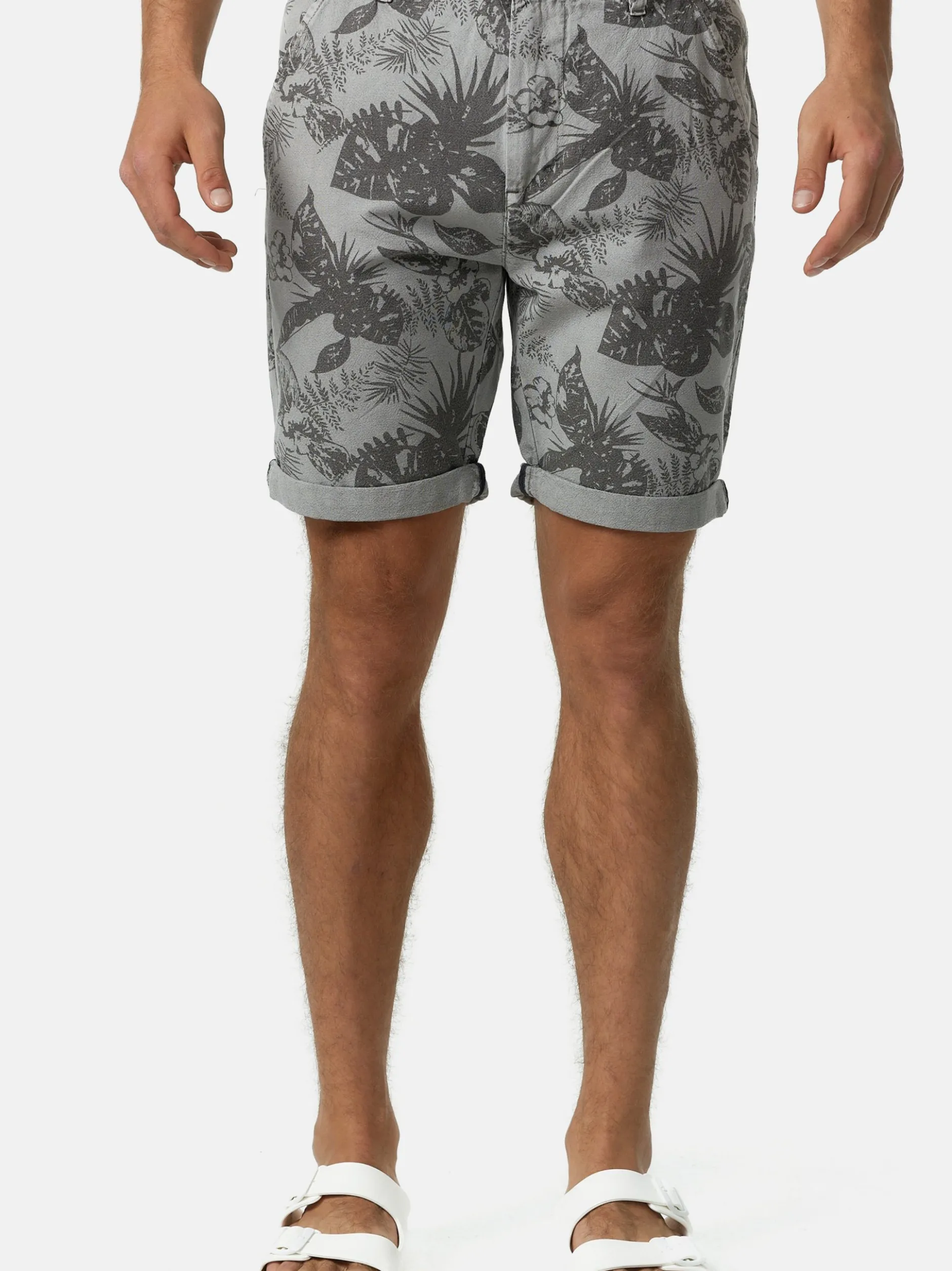 Indicode Herren Shorts Chino - Curtain in hellgrau grau
