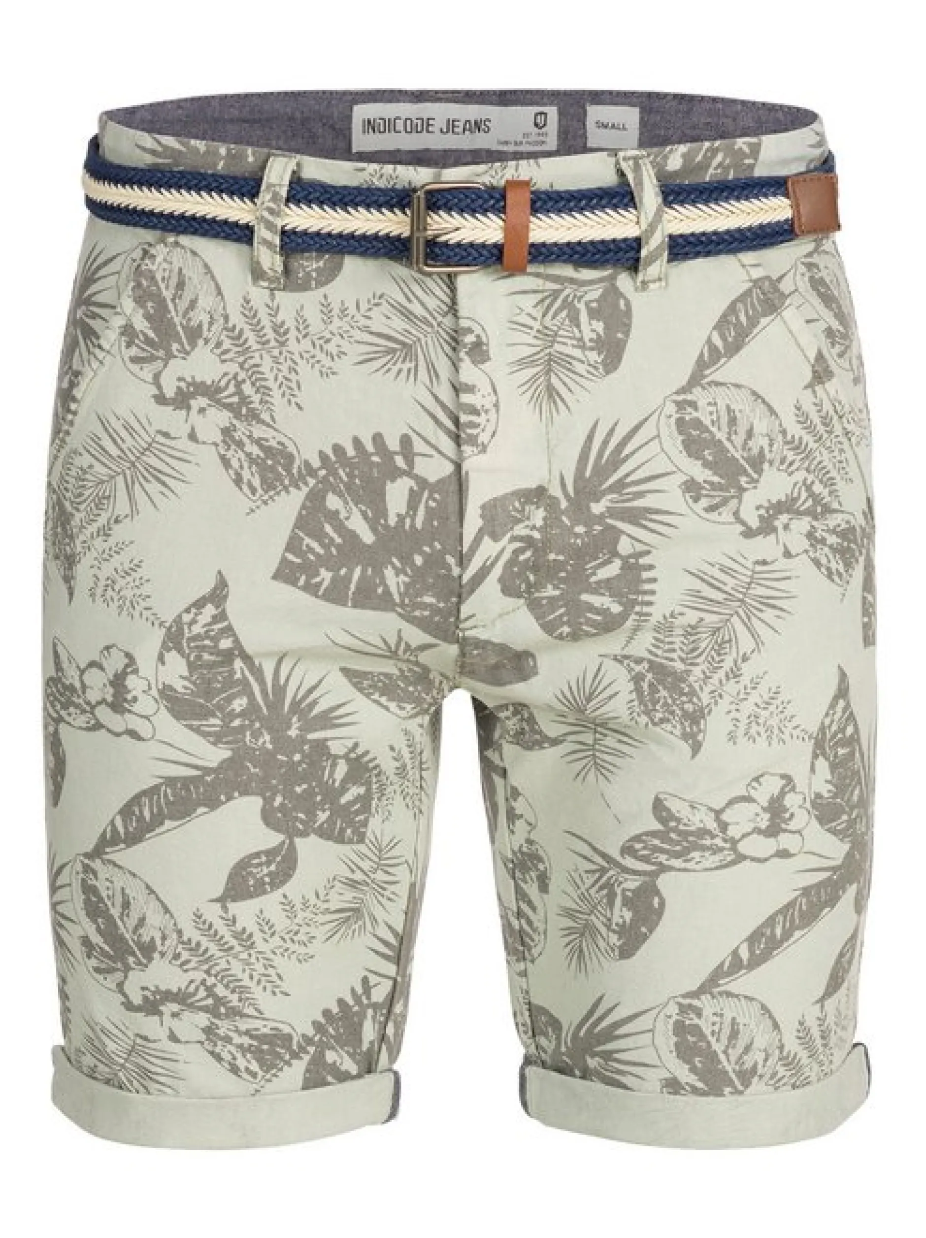 Indicode Herren Shorts Chino - Curtain in hellgrau grau