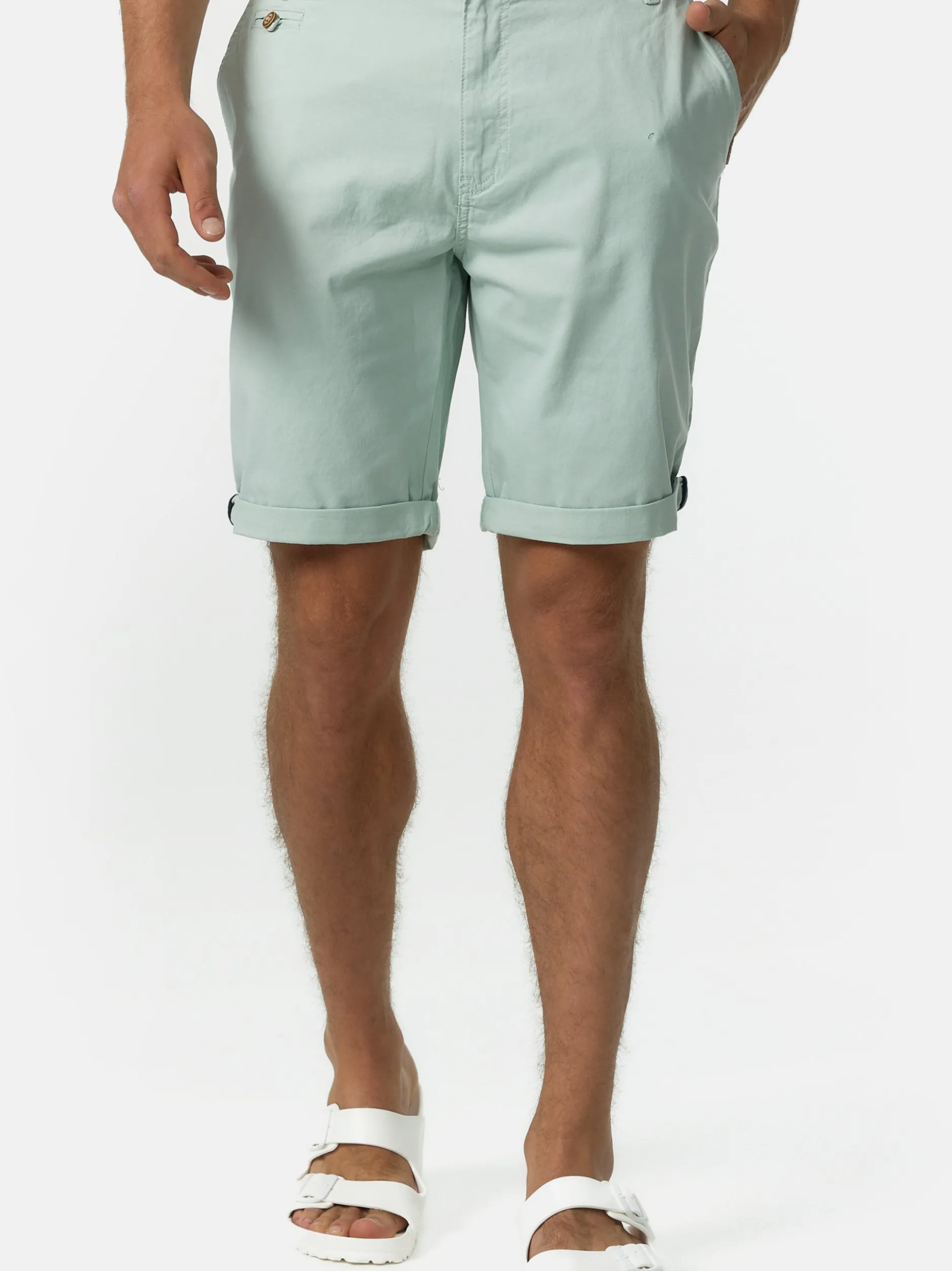 Indicode Herren Shorts Chino - Creel in mint blau