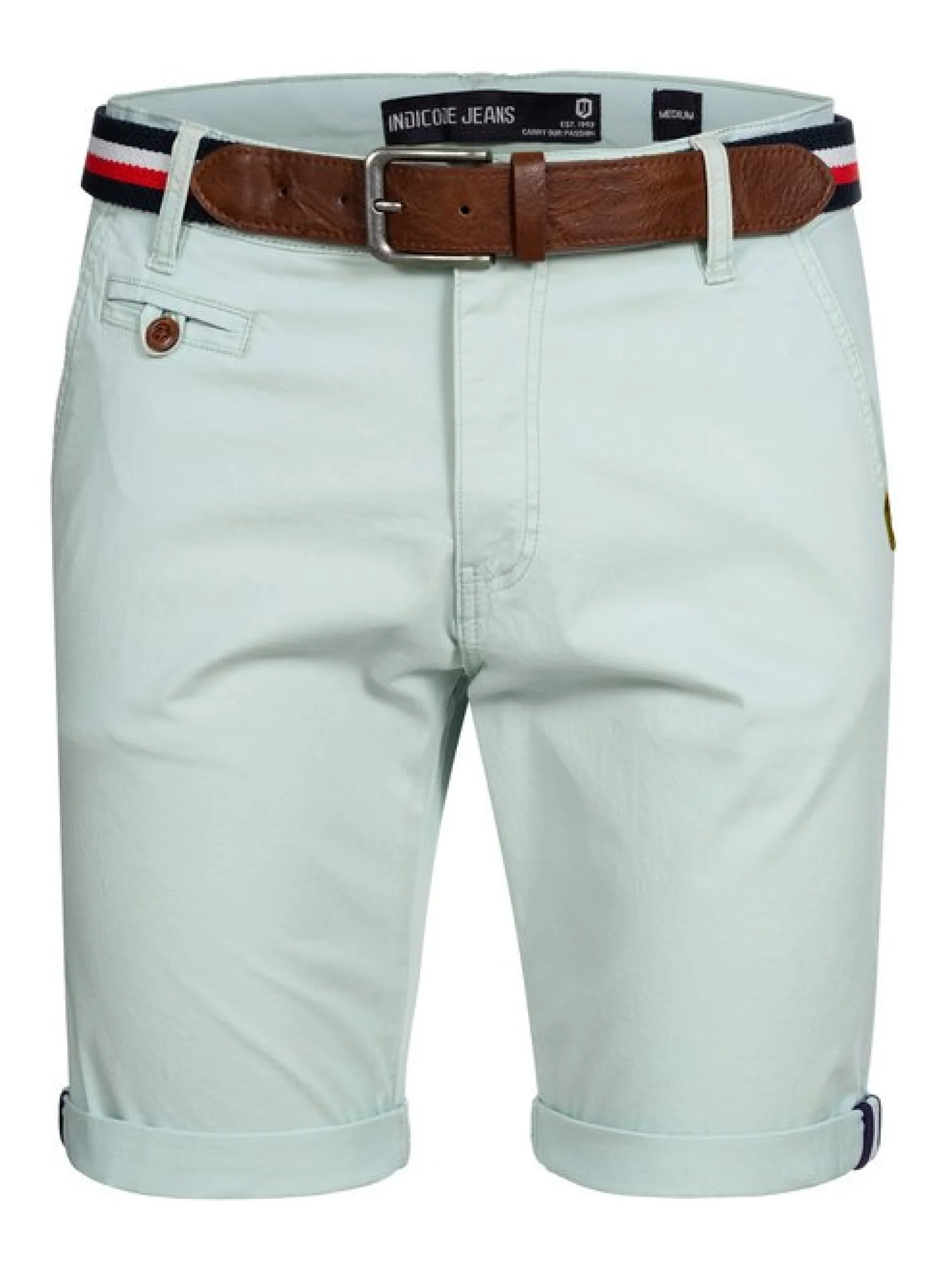 Indicode Herren Shorts Chino - Creel in mint blau