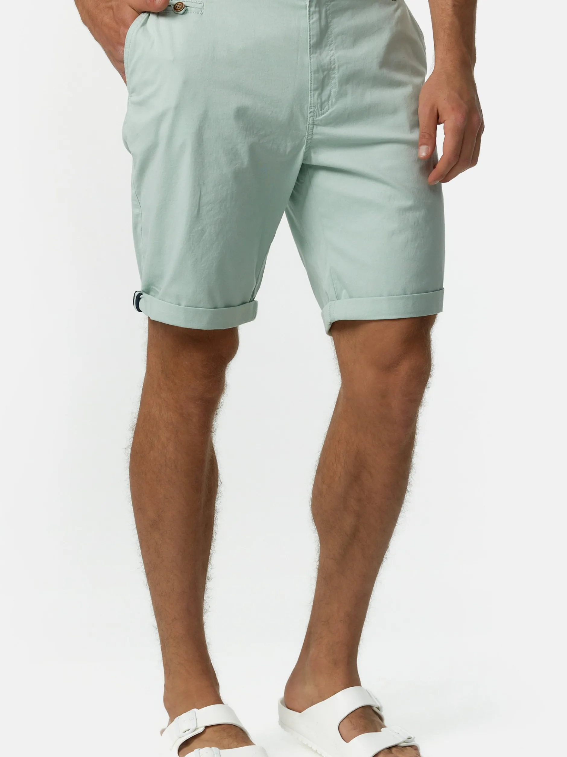 Indicode Herren Shorts Chino - Creel in mint blau
