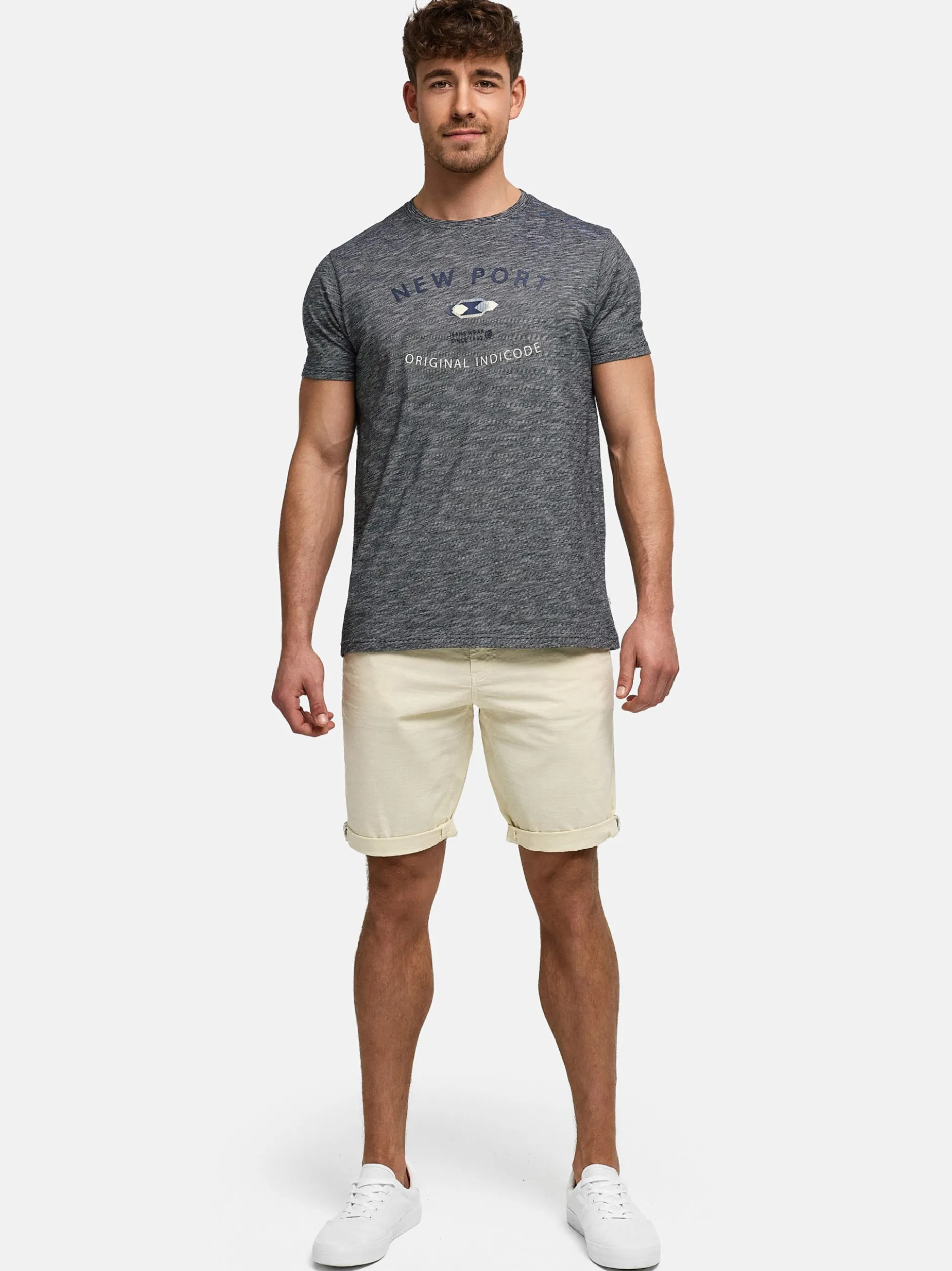 Indicode Herren Shorts Chino - INPifter in vanille