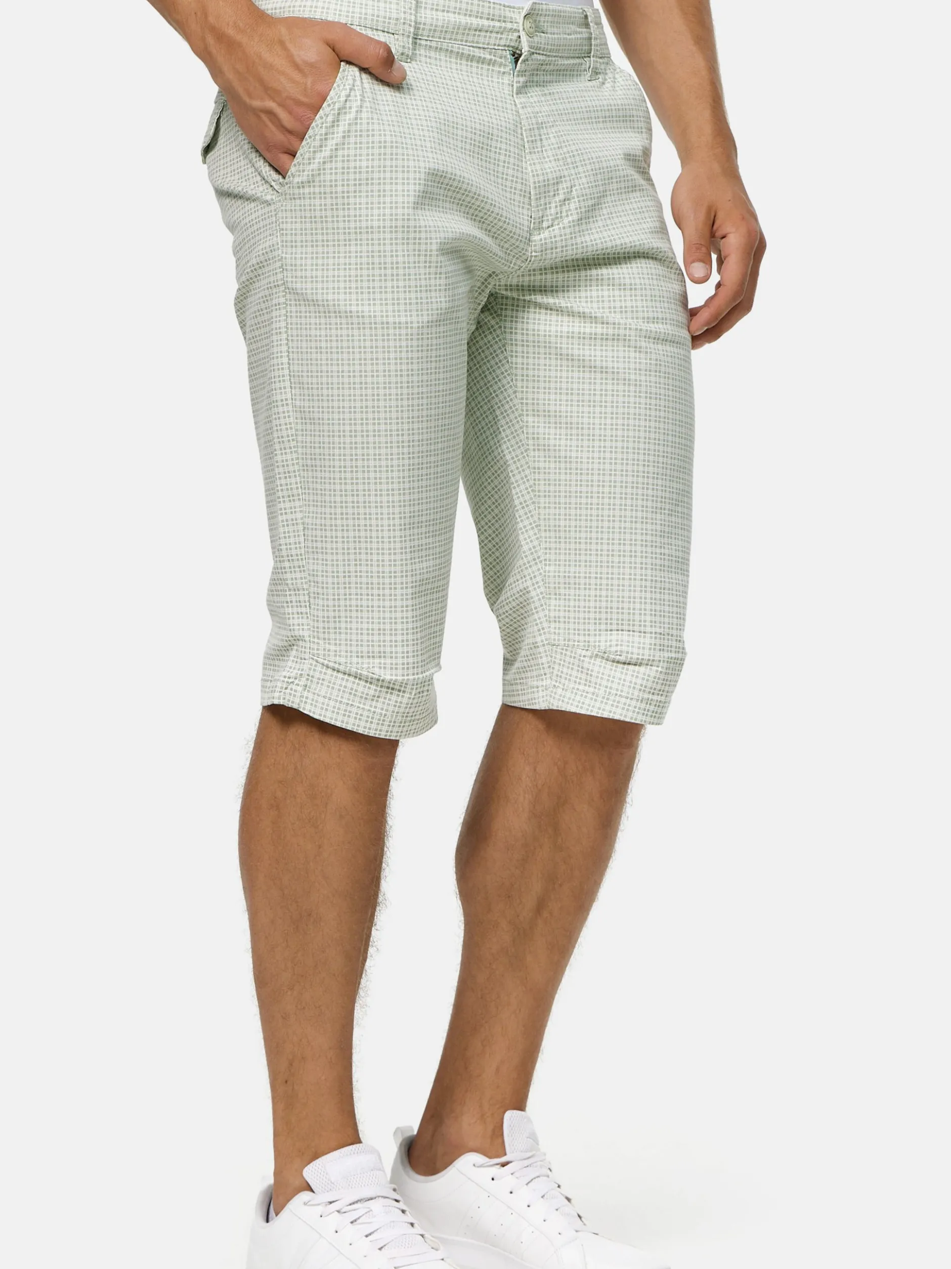 Indicode Herren Shorts Chino - Whitney in mint blau