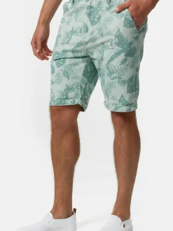 Indicode Herren Shorts Chino - Curtain in mint blau