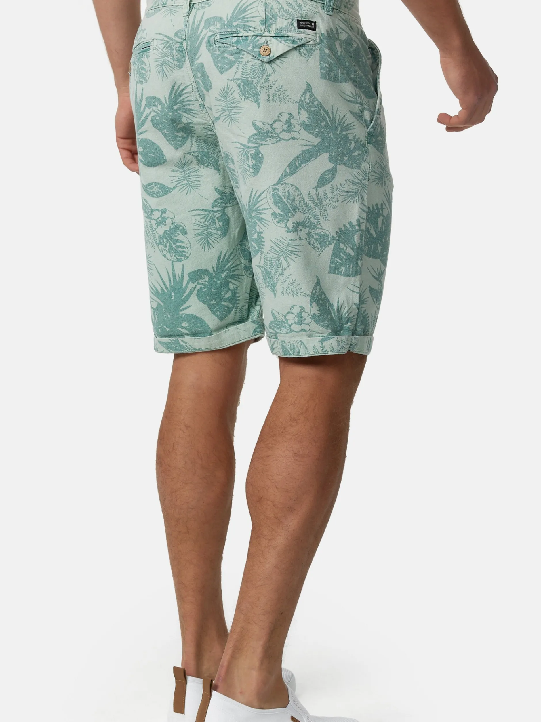 Indicode Herren Shorts Chino - Curtain in mint blau