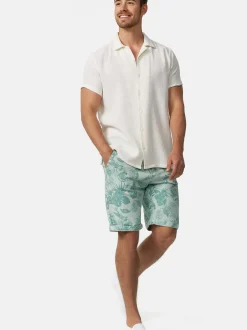 Indicode Herren Shorts Chino - Curtain in mint blau