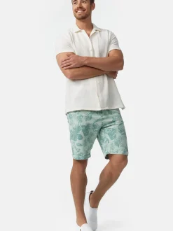 Indicode Herren Shorts Chino - Curtain in mint blau