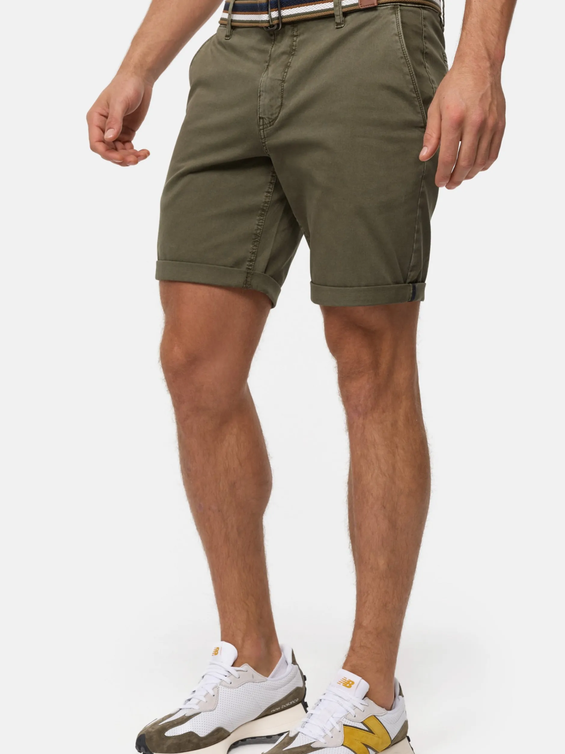 Indicode Herren Shorts Chino - INCunning in khaki
