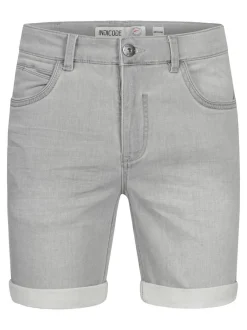 Indicode Herren Shorts Jeans - Lonar in hellgrau grau
