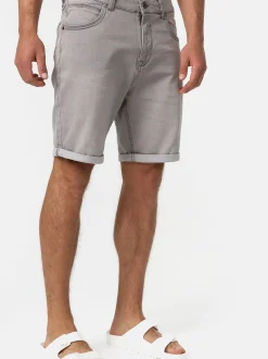 Indicode Herren Shorts Jeans - Lonar in hellgrau grau